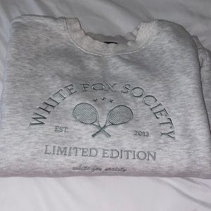 white fox crew neck